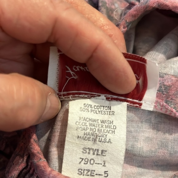 Vintage 80’s Sarah Kent girl’s floral dress with lace bib. Size 5 - Picture 12 of 12